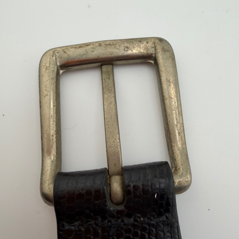 Roundtree & Yorke Men's Black Lizard Embossed Leather Belt Made in Italy Size 40 - Picture 10 of 10